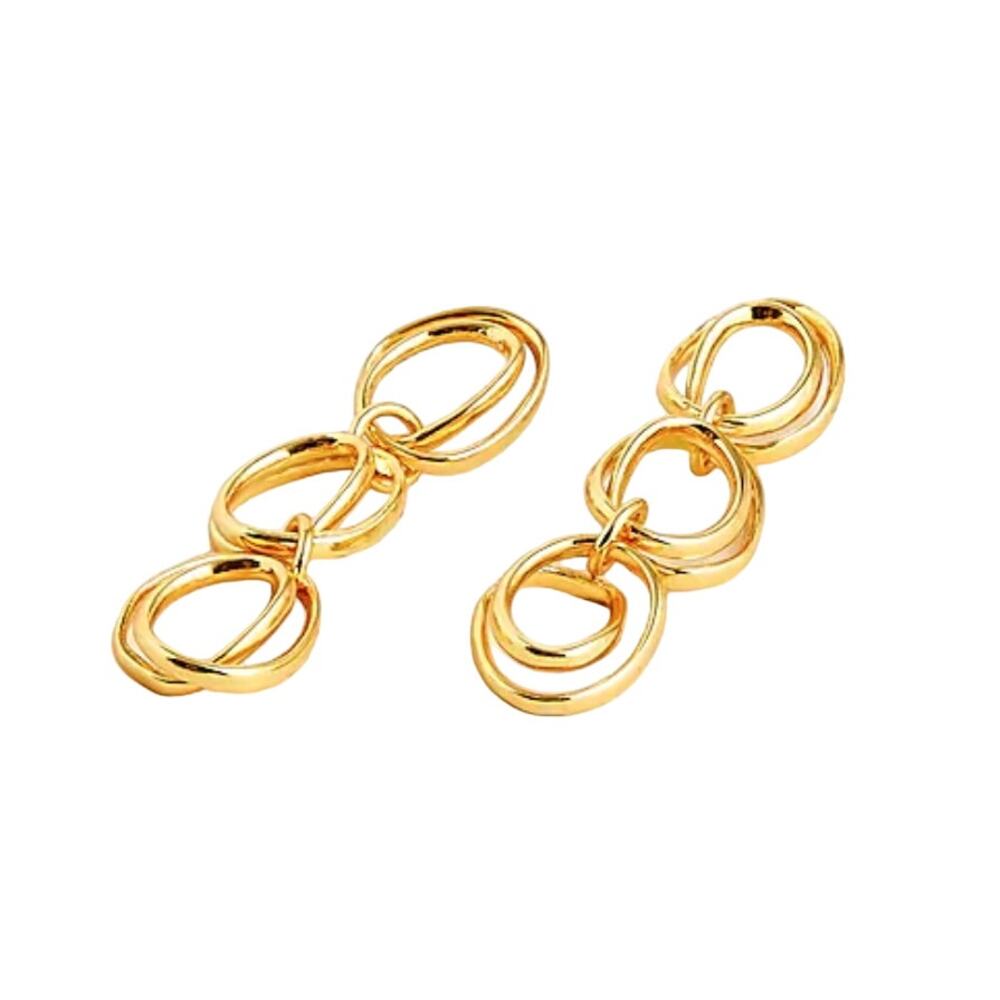 NWT J. Crew Double-Wobble Gold Drop Statement Earrings